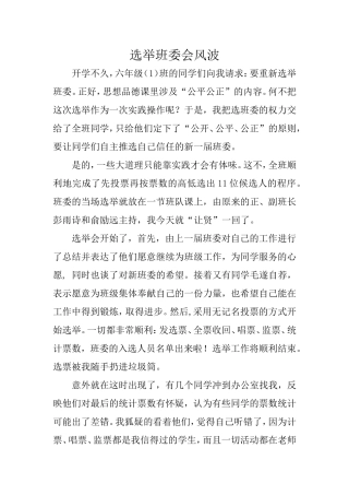 班委会选取案例