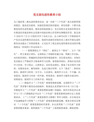 党支部先进性教育小结 