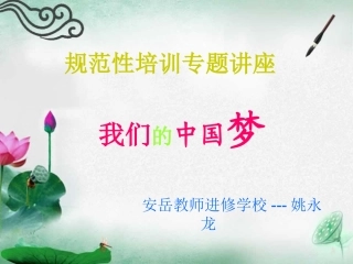规范性培训专题讲座《中国梦》