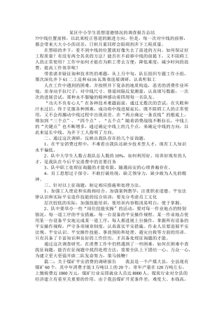 某区中小学生思想道德状况的调查报告总结