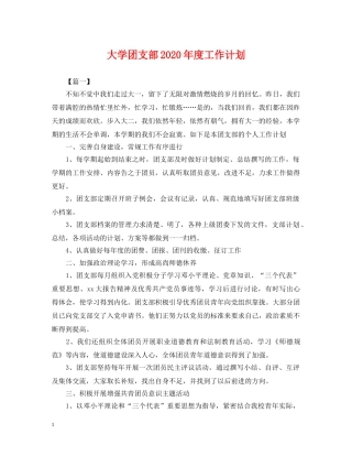 大学团支部2020年度工作计划2 