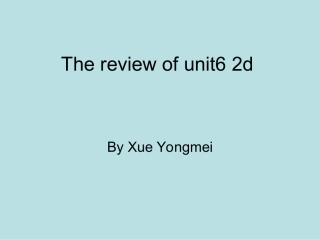 九年级英语unit6复习