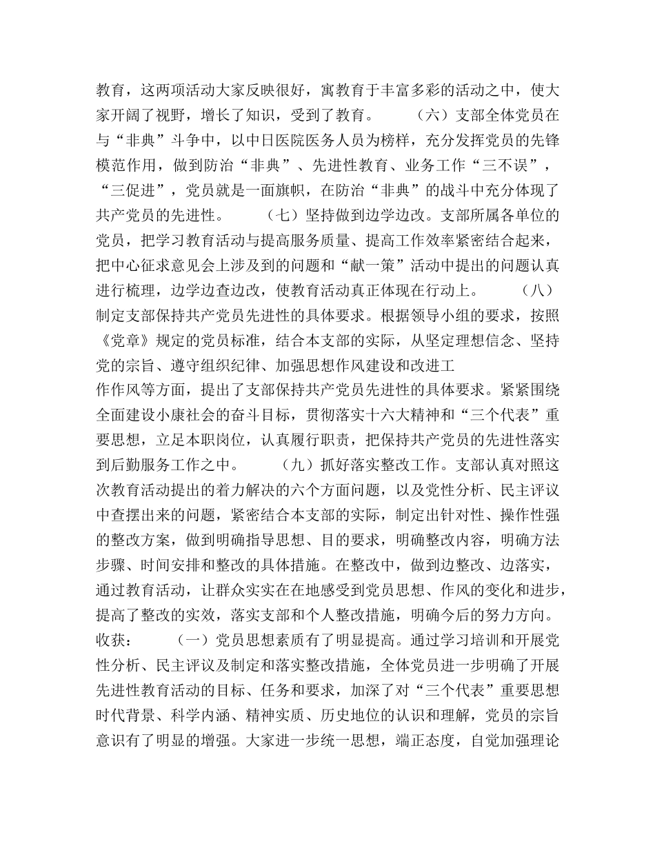 党支部保持党员先进性教育总结 _第3页