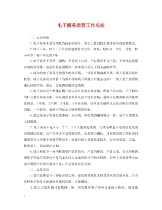 电子商务运营工作总结 