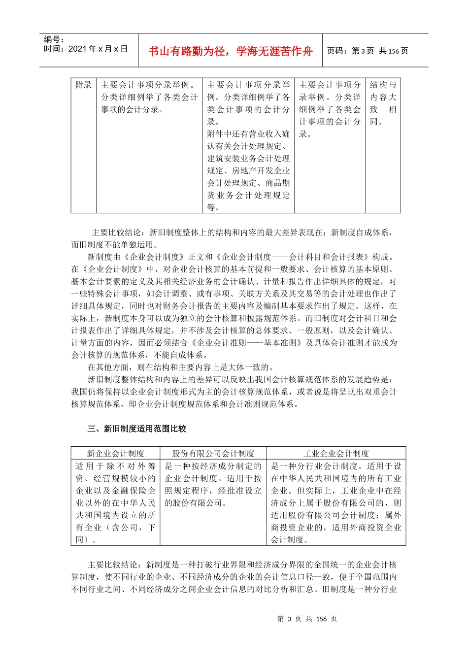 新旧会计制度主要内容比较_第3页