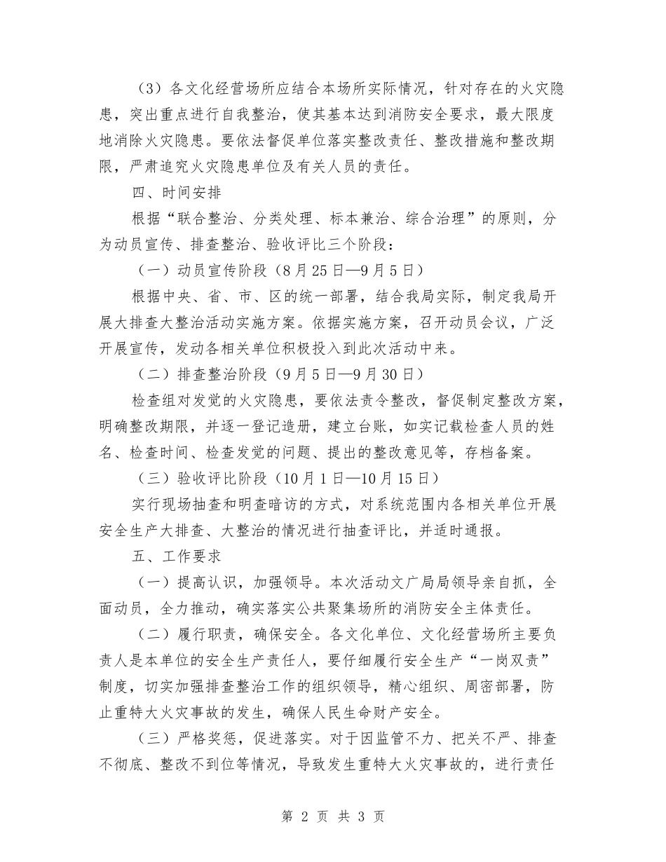 消防安全排查整治活动方案_第2页