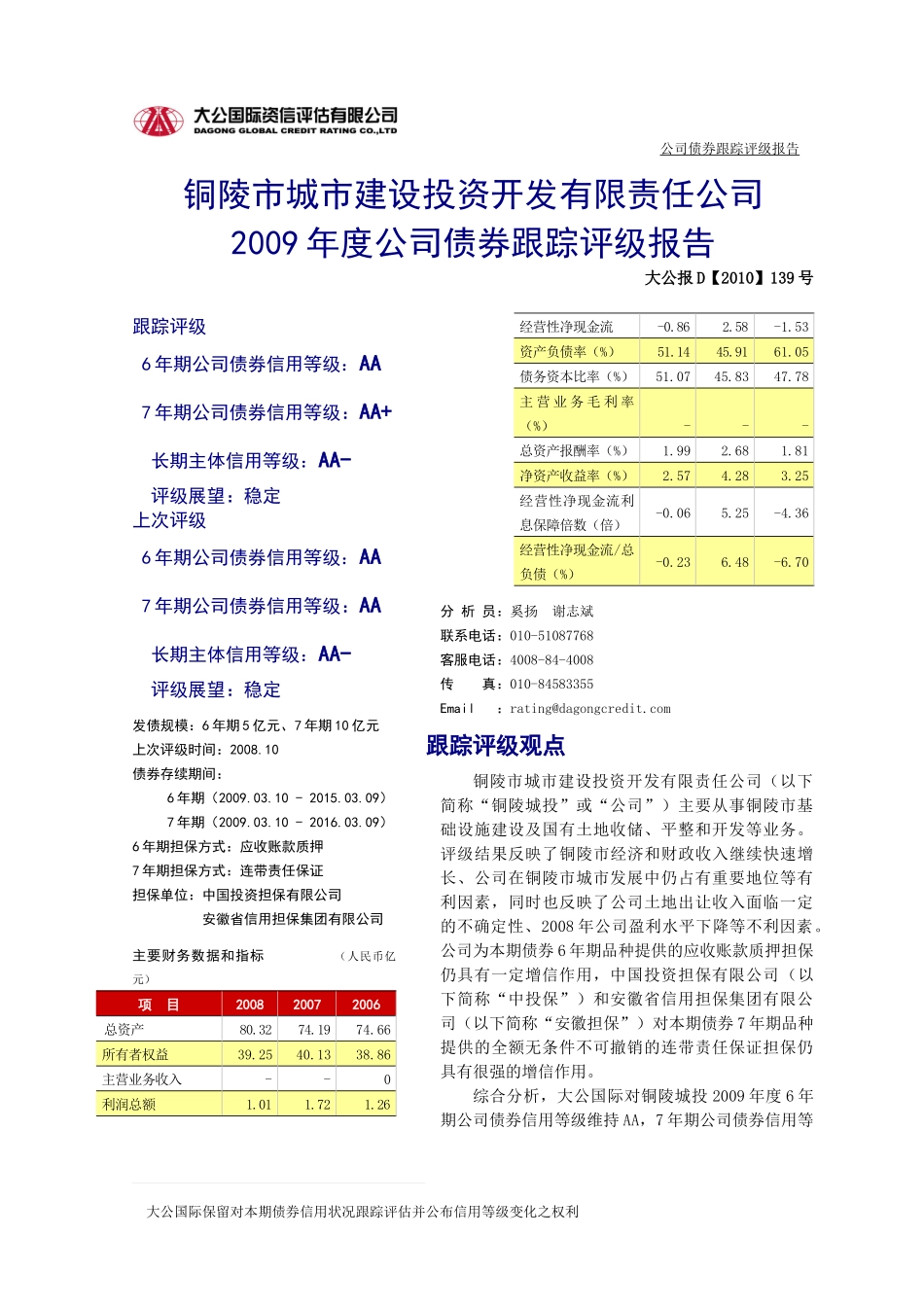 铜陵市城市建设投资开发有限责任公司_第1页