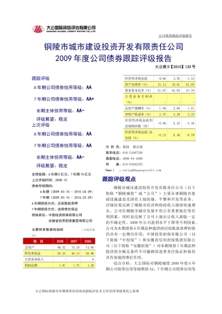 铜陵市城市建设投资开发有限责任公司