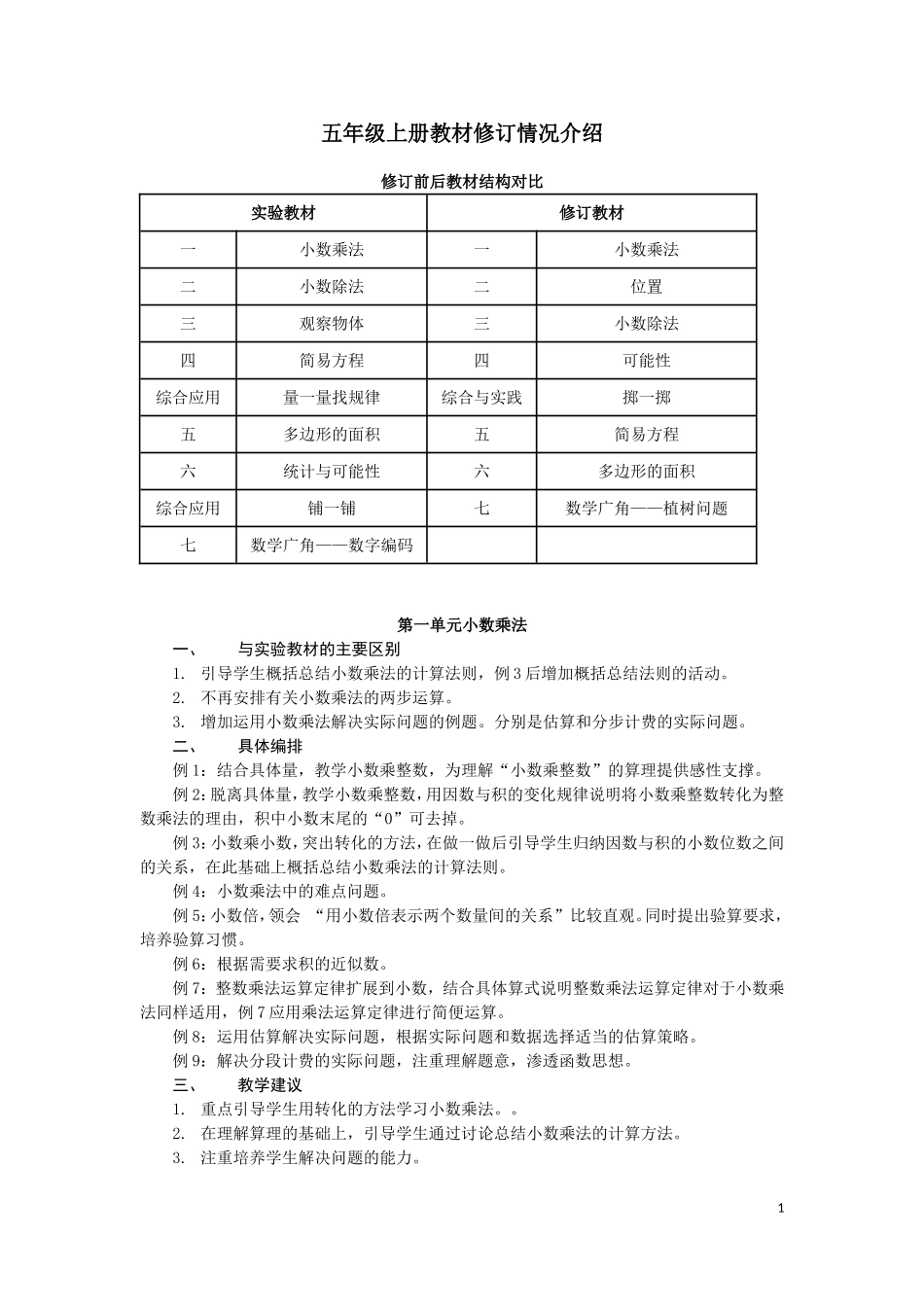 五年级上册教材修订情况介绍_第1页