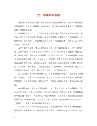 大一学期期末总结2 