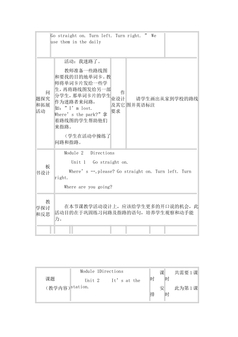 四年级第三册第一二模块备课_第3页