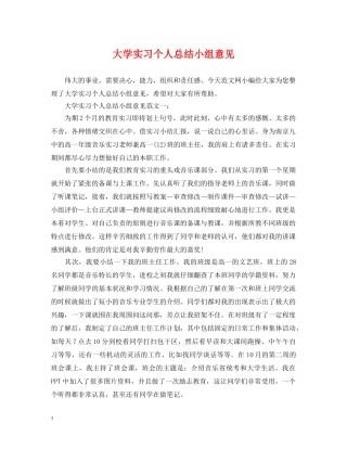 大学实习个人总结小组意见 