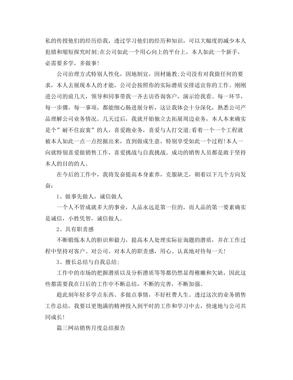 网站销售月度参考总结报告精选5篇范文_第3页