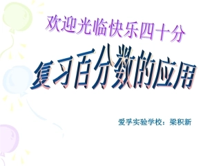 六年级数学上册《百分数的应用复习》PPT课件(北师大版)