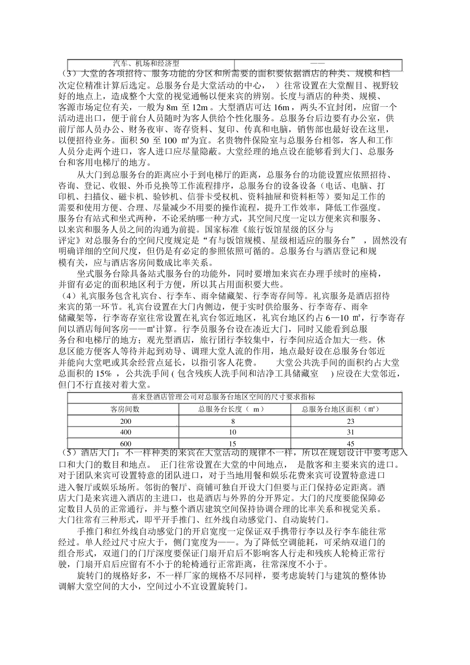 酒店功能以及布置规划_第2页