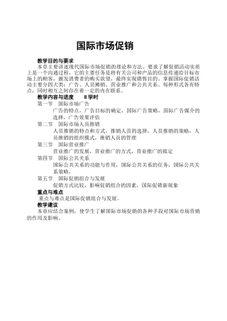 国际市场促销管理