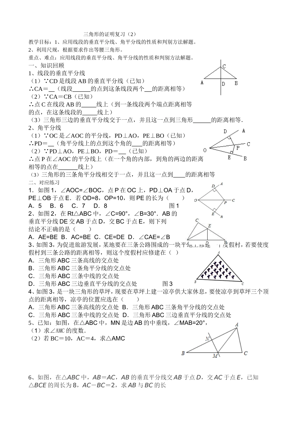 三角形的证明复习2_第1页