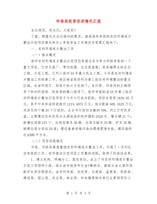 环保局投资促进情况汇报