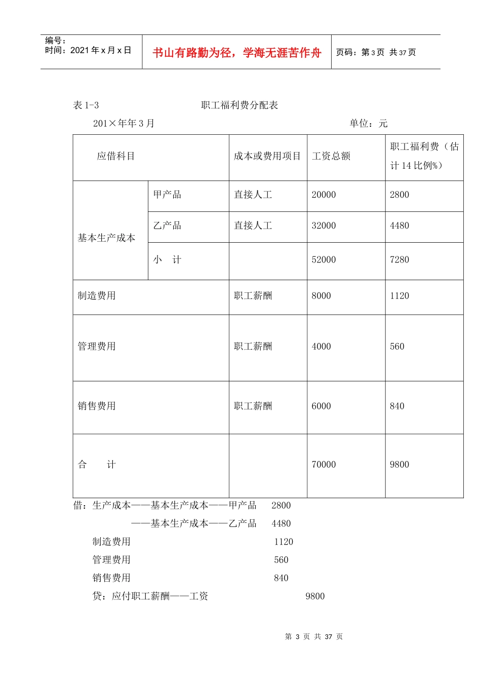 成本会计实训参考答案--顾根兴_第3页