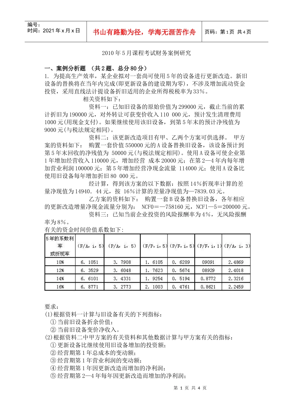 财务案例研究-上虞求知网欢迎您_第1页
