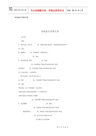 企业会计分录大全