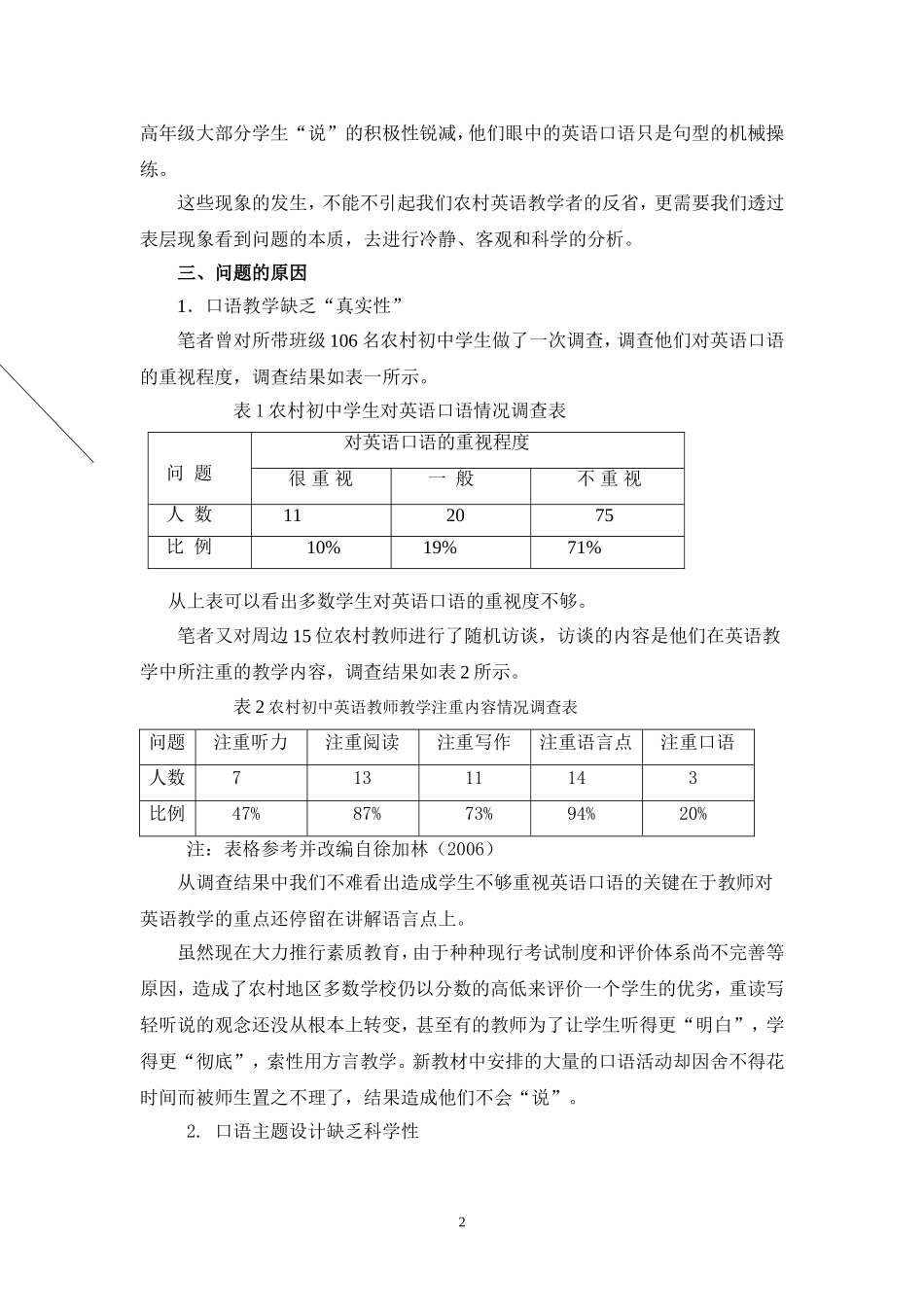 新课程视角下农村初中英语口语教学改革初探_第2页