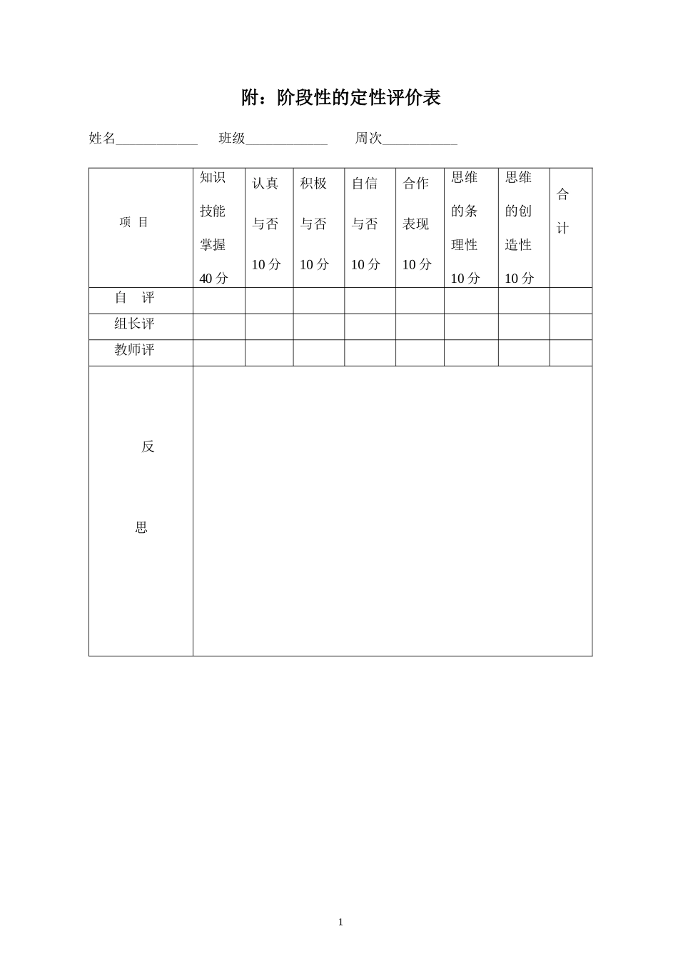 差异评价法阶段性的定性评价表_第1页