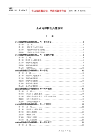 企业内部控制具体规范