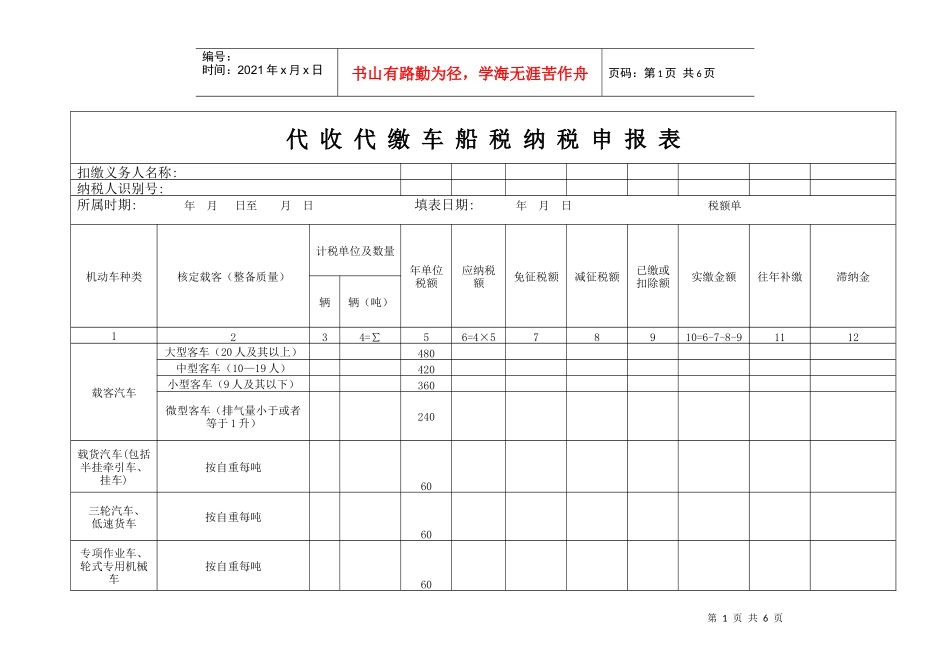 代收代缴车船税纳税申报表_第1页