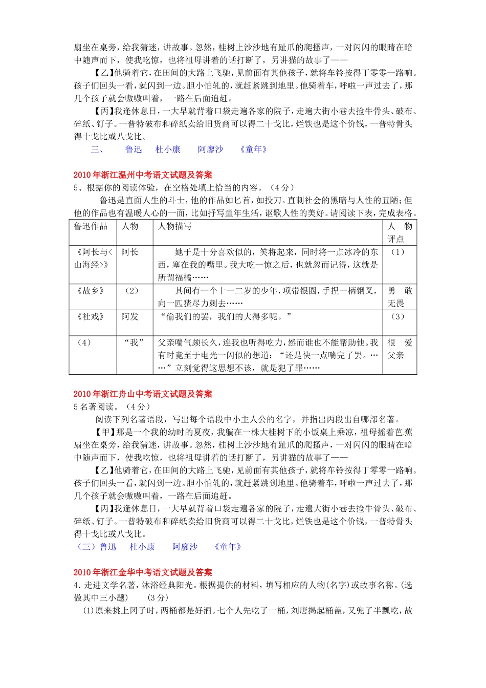 语文名著试题及答案_第2页