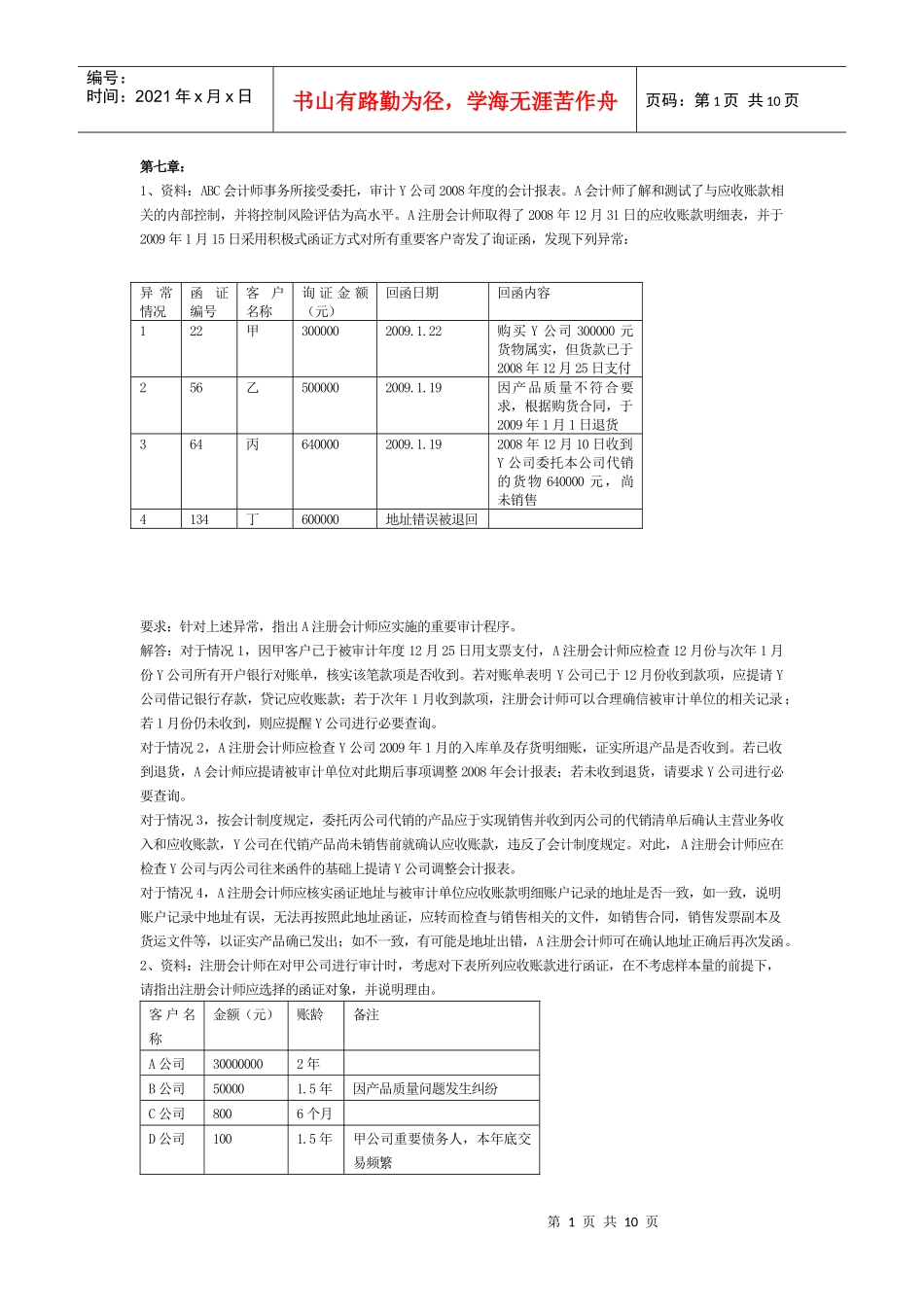 XXXX自考审计资料_第1页