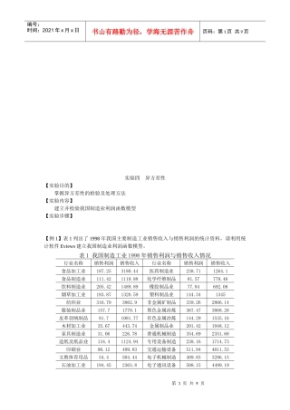 计量经济学实验教学案例实验四异方差