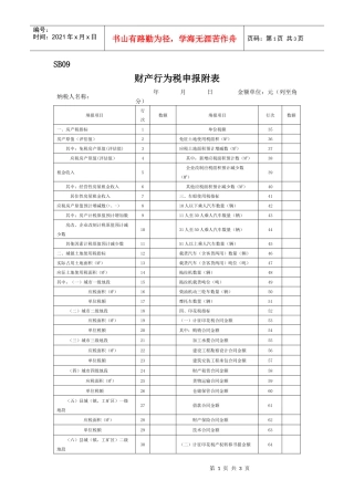 财产行为税申报附表