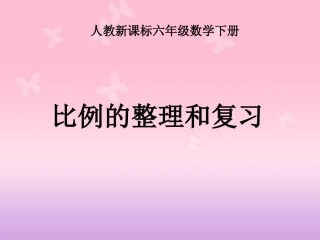 比例的整理和复习课件