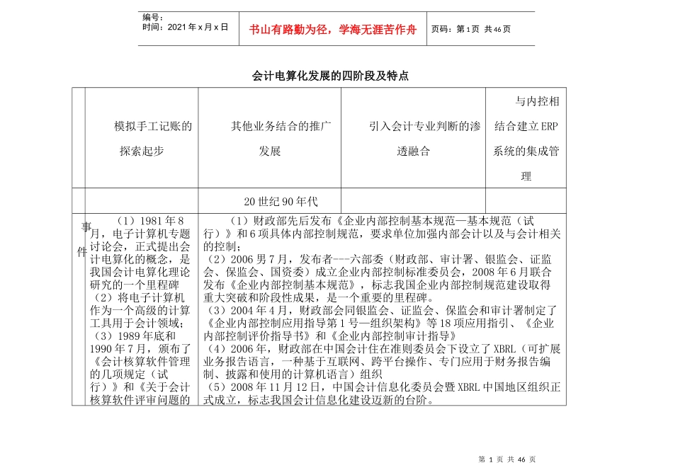 会计电算化(会计电算化发展的四阶段及特点)_第1页