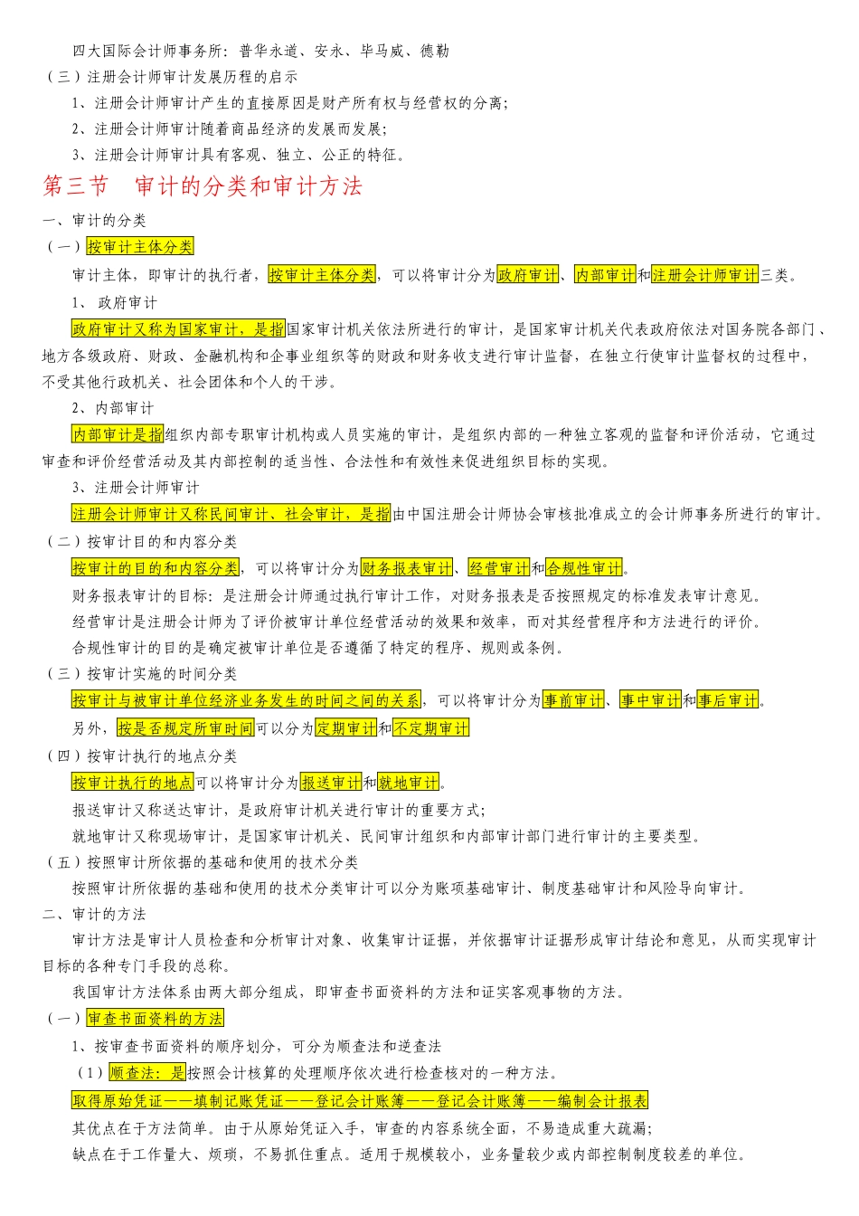 自考审计学各章复习要点_第3页