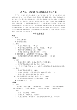 学生艺术技能考核方案