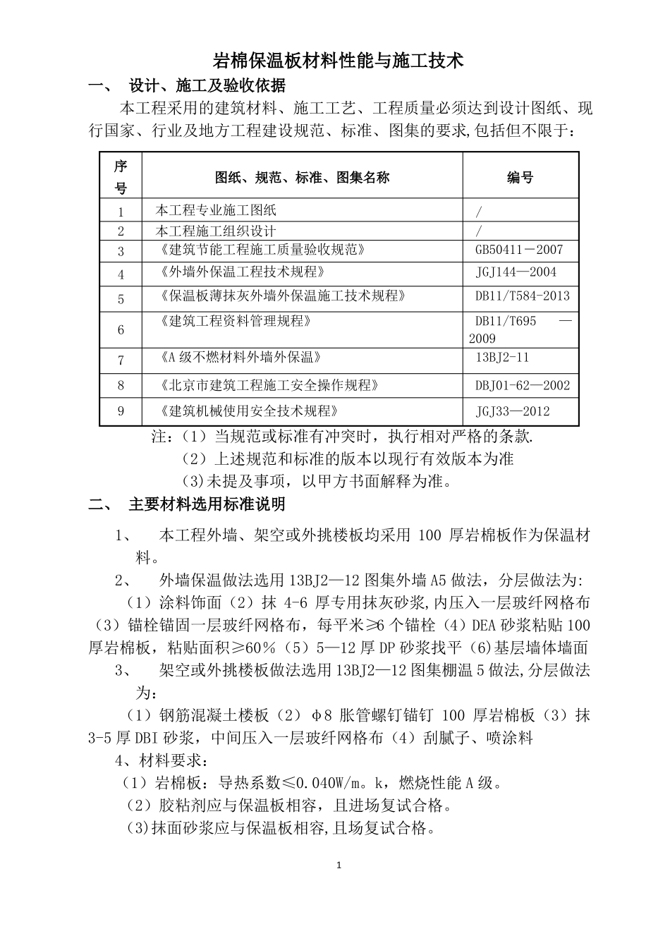 岩棉保温板材料性能与施工技术_第1页