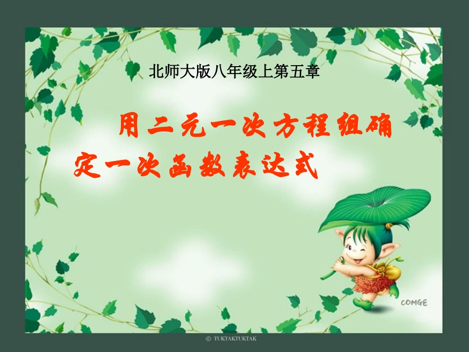 二元一次方程与一次函数（二）演示文稿_第1页