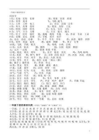 一年级下册语文复习资料(自行打印)-2