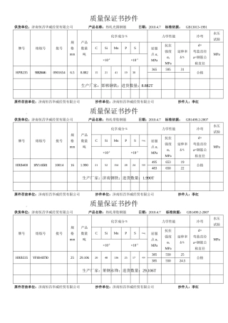 质量保证书抄件