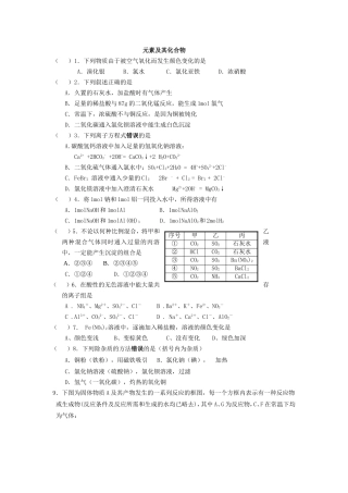 元素化合物练习
