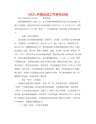 开展巡视工作参考总结