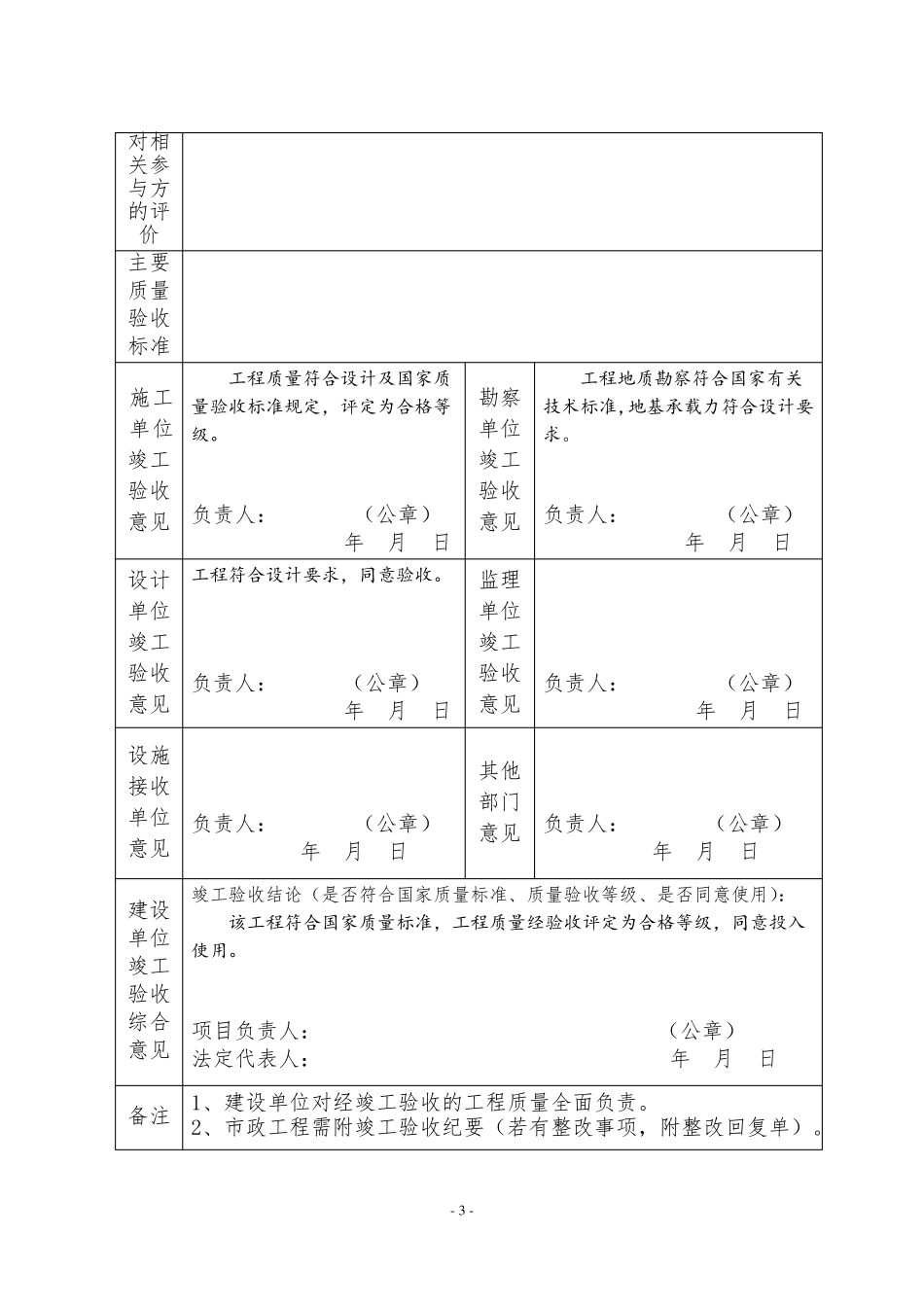 建筑工程竣工报告_第3页