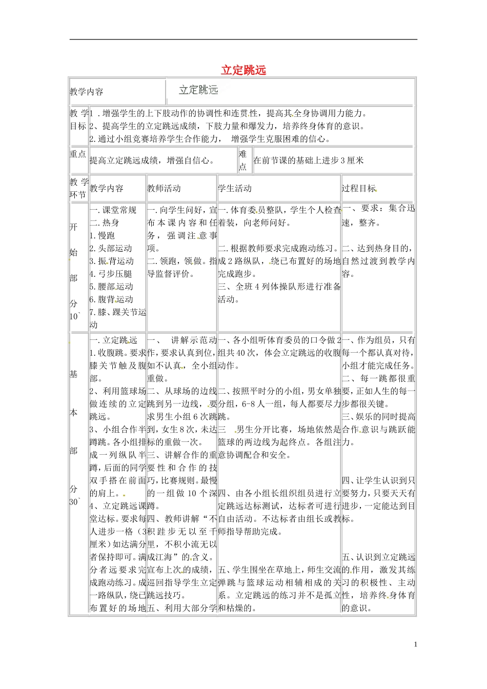 《立定跳远》教案_第1页