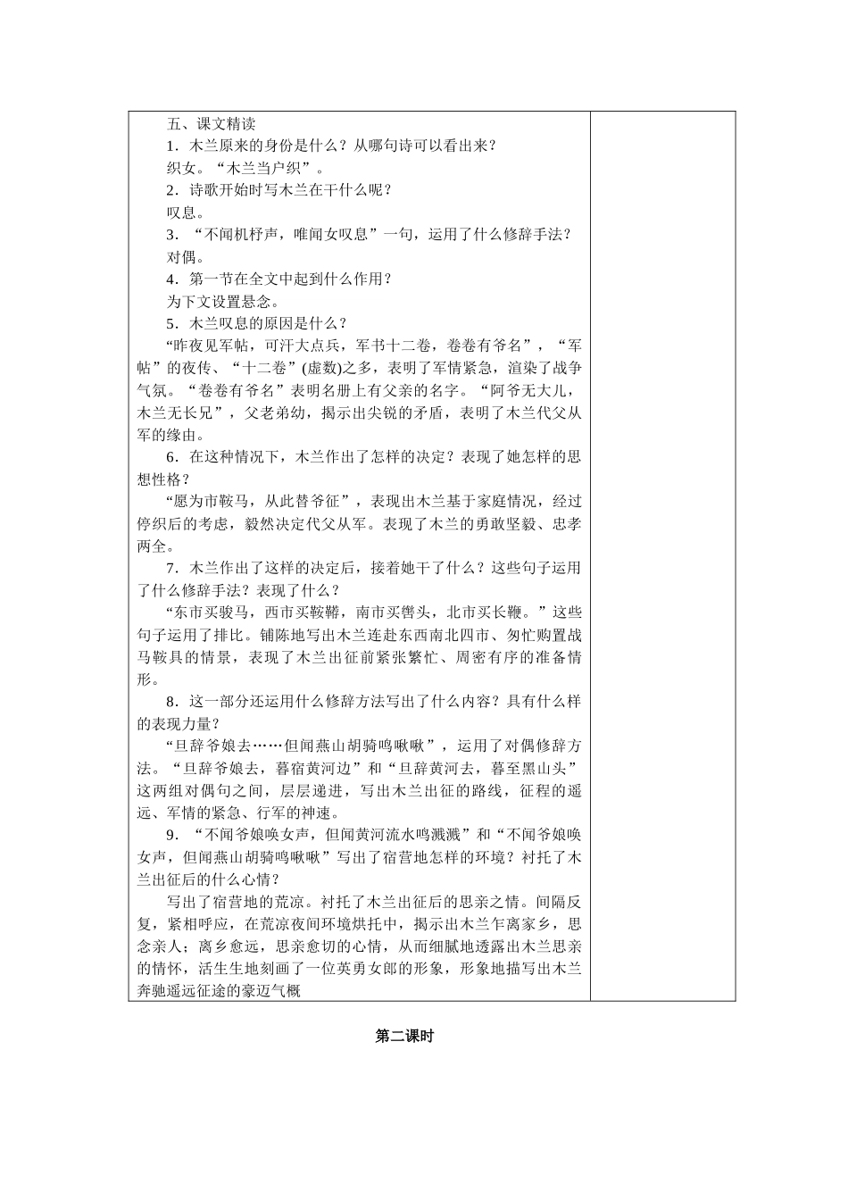 (部编)初中语文人教2011课标版七年级下册.木兰诗_第2页