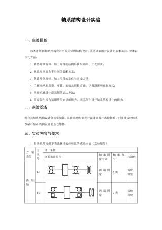 轴系结构设计试验