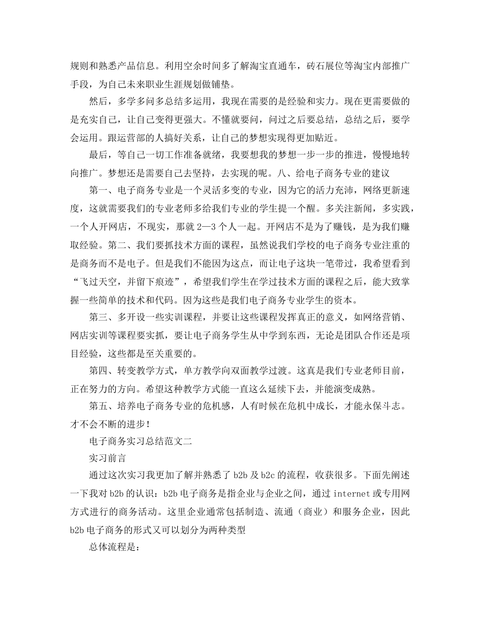 电子商务的实习工作总结范文 _第2页