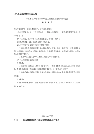 质量评定专用表格__金属结构(吉林编)
