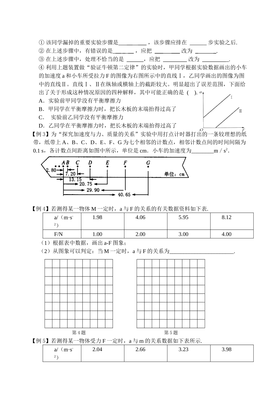 专题复习三实验：探究加速度与力和质量的关系班级______第2页